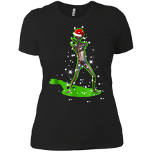 Santa Hat Christmas-Howard The Alien Ladies' Boyfriend Shirt
