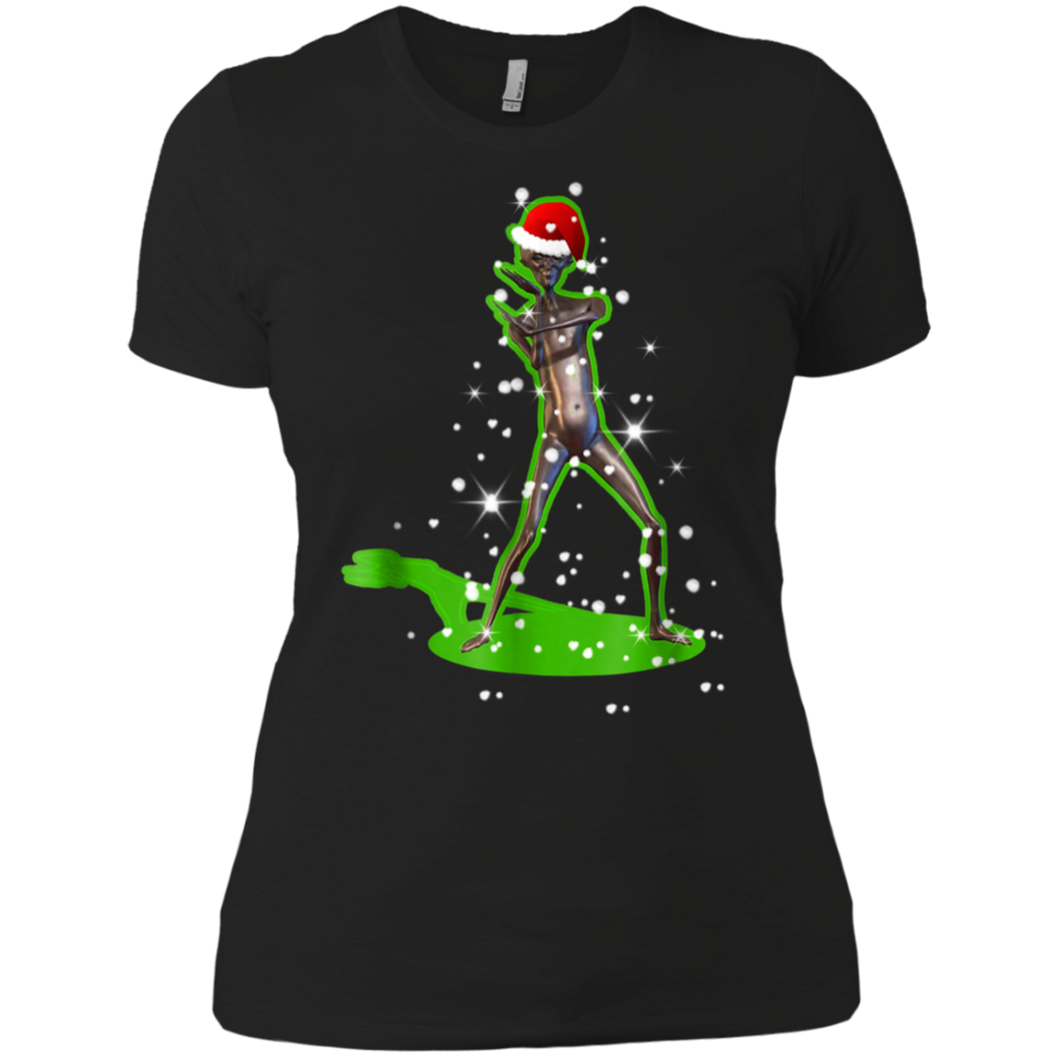 Santa Hat Christmas-Howard The Alien Ladies' Boyfriend Shirt