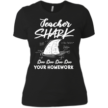 Teacher Shark Doo Doo Doo Your Homework Shirt Ladies' Boyfriend Shirt