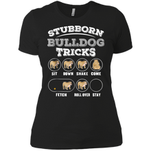Stubborn Bulldog Tricks Ladies' Boyfriend Shirt